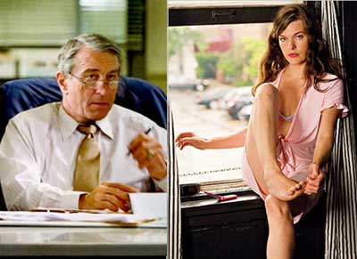 Milla Jovovich and Robert DeNiro in STONE