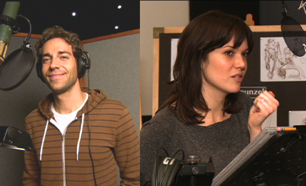 Mandy Moore and Zachary Levi voice characters in TANGLED