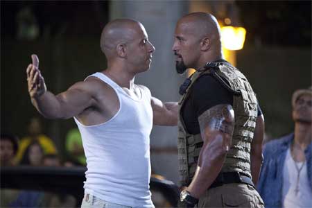 Fast Five with Vin Dieseland Dwayne Johnson