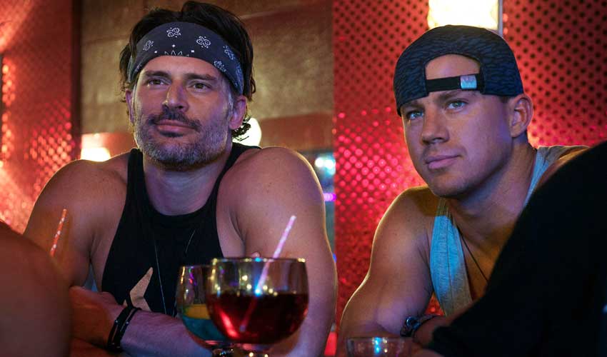 Joe Manganiello & Channing Tatum Talk Manganiello's Rocky Moment in MAGIC MIKE XXL and Sofia Vergara's Reaction