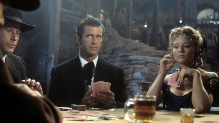 Maverick movie starring Mel Gibson and Jodie Foster
