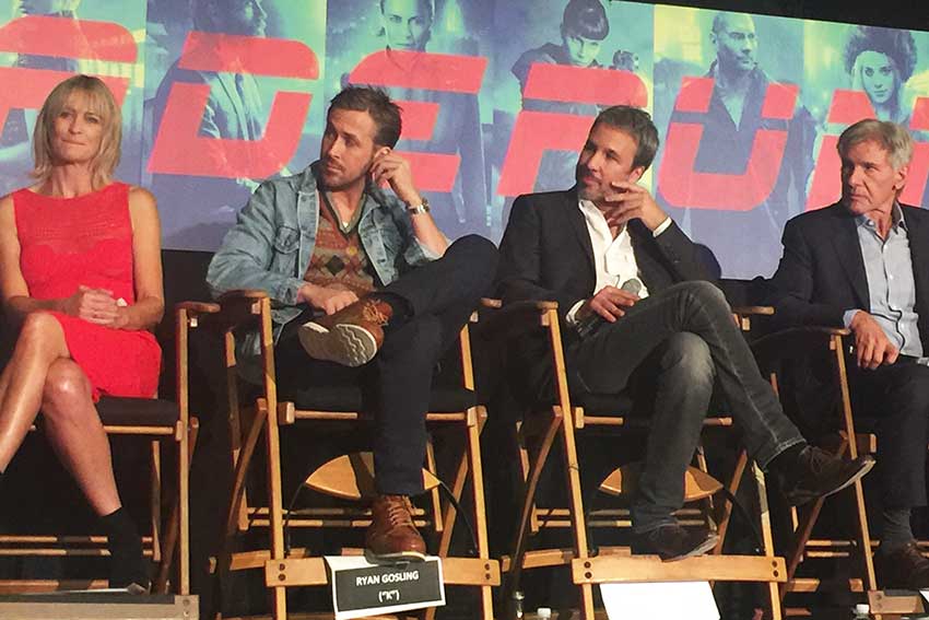 Blade Runner 2049 press conference Harrison Ford, Ryan Gosling, Robin Wright, director Denis Villaneuve