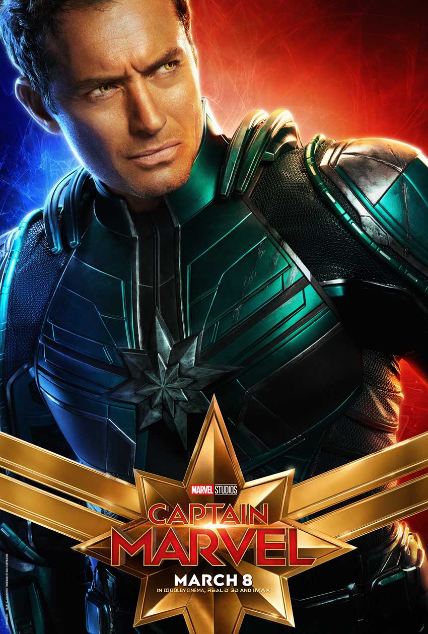 Captain Marvel Jude Law Walter Lawson Mar Vell poster