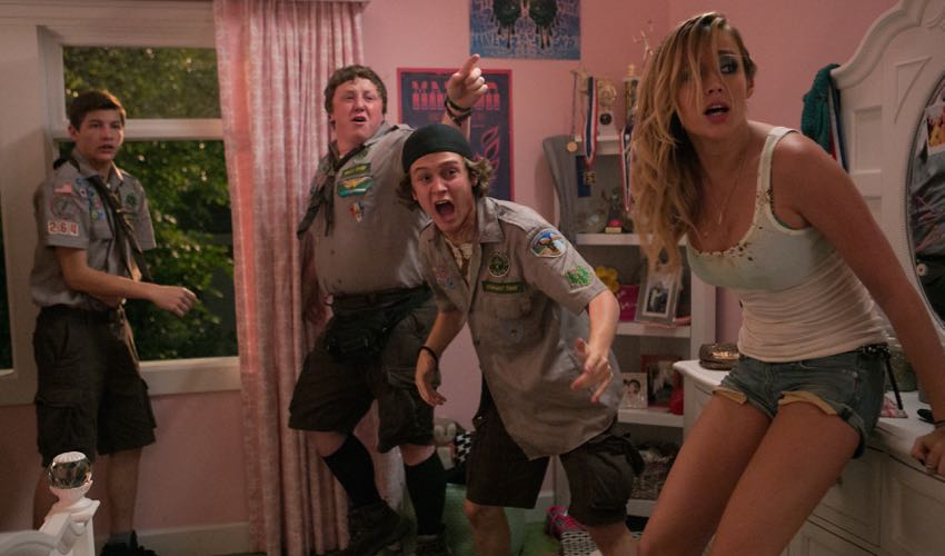 Scouts Guide  to the Zombie Apocalypse starring Logan Miller, Joey Morgan, Sarah Dumont 