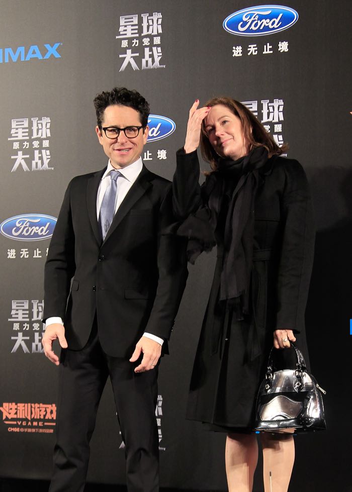 Star Wars Force Awakens Shanghai Premiere JJ Abrams and Kathleen Kennedy