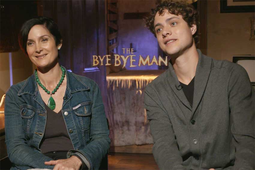 Carrie Anne Moss and Douglas Smith The Bye Bye Man CineMovie interview