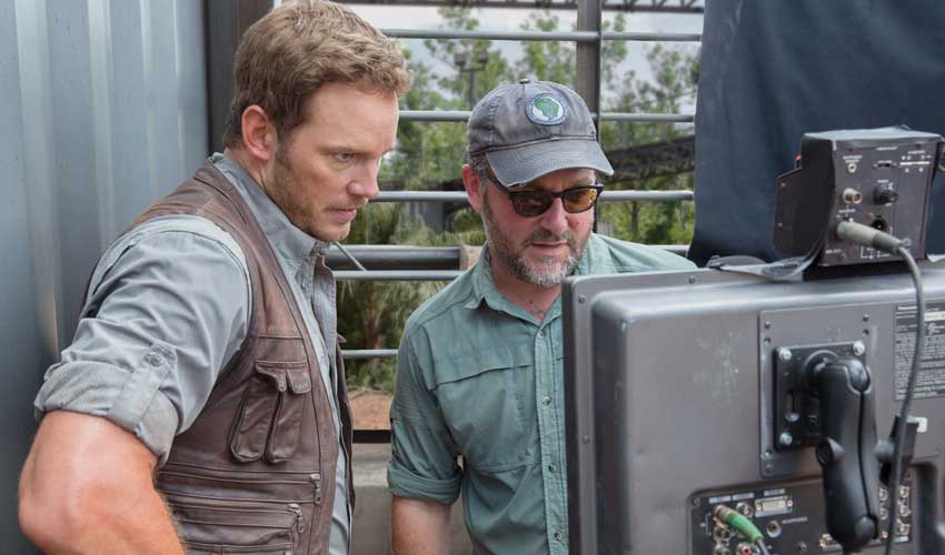 Chris Pratt Director Colin Trevorrow Jurassic World Set