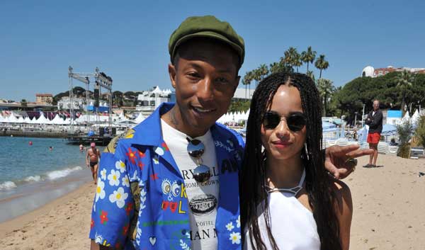 Dope Movie Producer Pharrell Williams and actress Zoe Kravitz at Cannes Film Festival