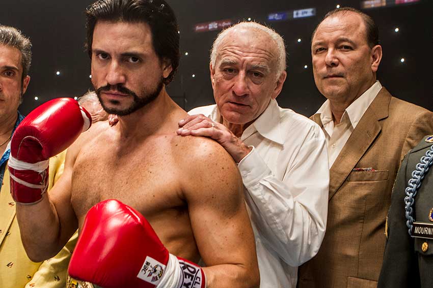 Edgar Ramirez and Robert DeNiro in HANDS OF STONE