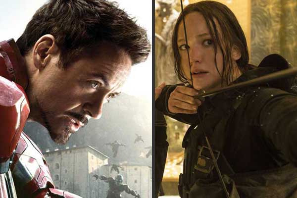 Iron Man's Robert Downey Jr. vs.  Hunger Games' Jennifer Lawrence