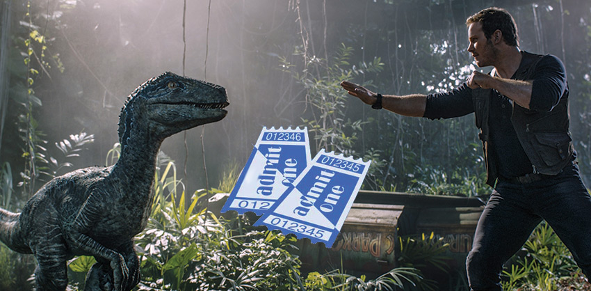 Jurassic World Fallen Kingdom Chris Pratt ticket giveaway