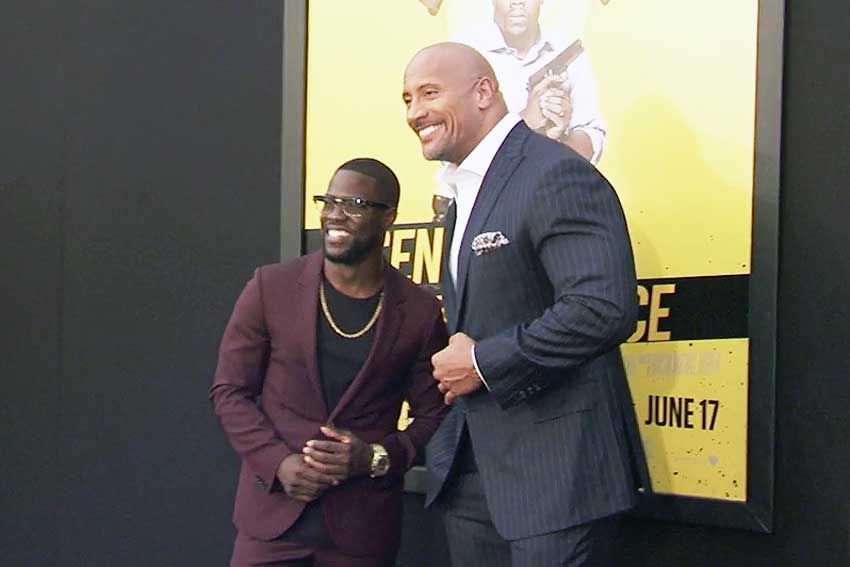 Kevin Hart Dwayne Johnson Central Intelligence Premiere