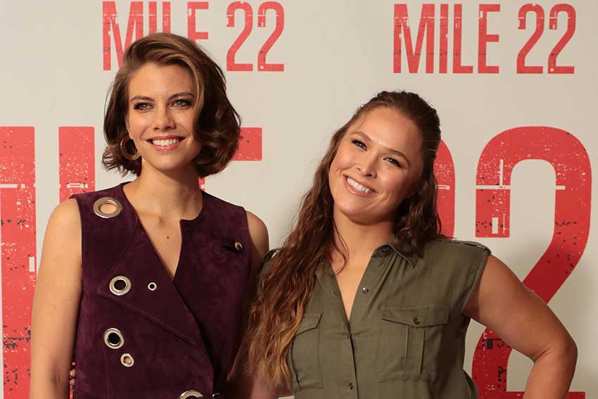 Lauren Cohan Ronda Rousey Mile 22 Movie Premiere