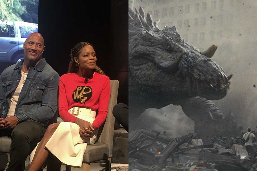 Rampage Dwayne Johnson Naomie Harris interview