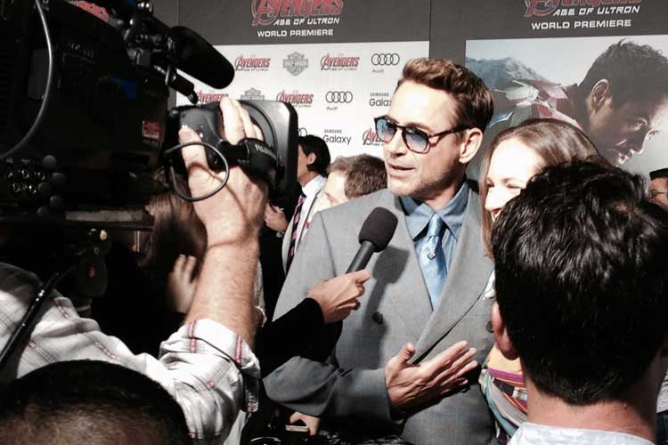 Robert Downey Jr at Avengers Age of Ultron Hollywood Red Carpet Premiere