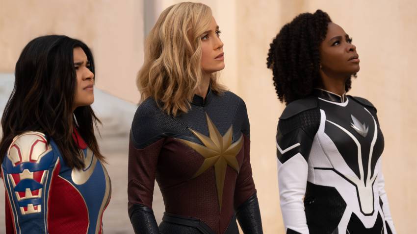 The Marvels Brie Larson Imax Vellani Teyonah Parris movie still