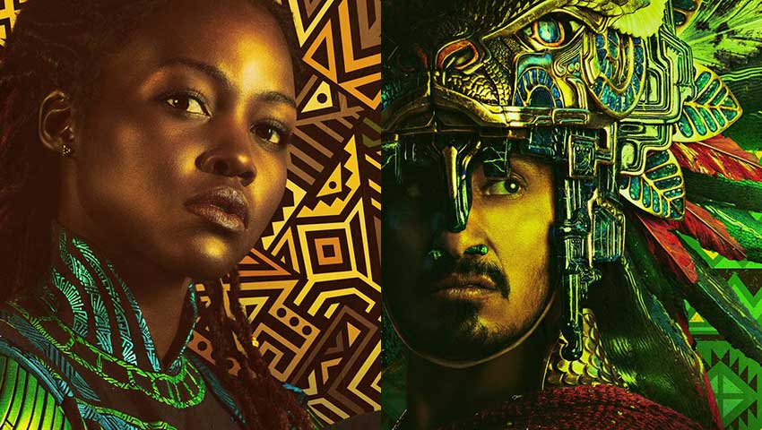 Black Panther Wakanda Forever character posters with Nakia and Namor