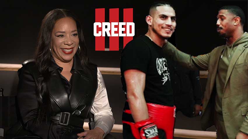 Creed 3 movie Selenis Leyva, Jose Benavidez Jr. Michael B Jordan interview 850