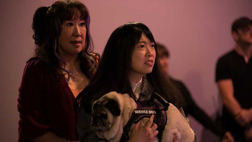 Sandra Oh and Jason Schwartzman in Quiz Lady movie