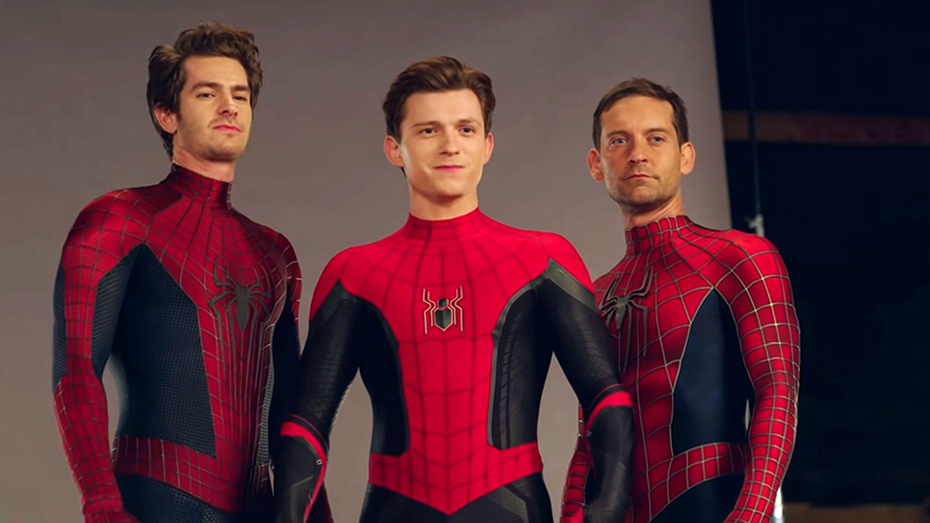 Spider-Man actors Andrew Garfield, Tom Holland, Tobey Maguire