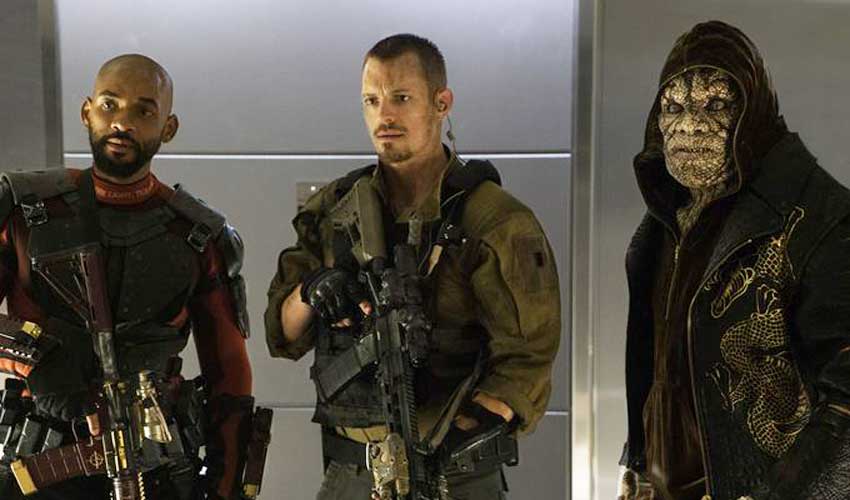 Will Smith, Joel Kinnaman and Adewale Akinnuoye Agbaje in Suicide Squad