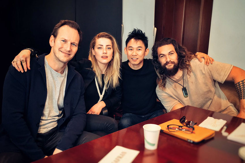 Aquaman table read with Patrick Wilson, Amber Heard, James Wan, Jason Momoa