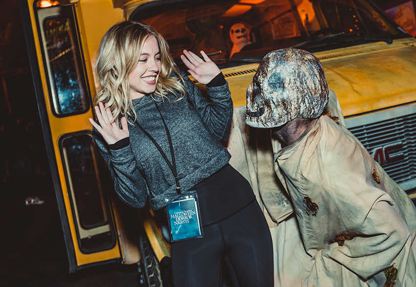 “Sharp Objects” Actress Sydney Sweeney celebrates the Halloween season at Universal Studios Hollywood's "Halloween Horror Nights" on Saturday, October 6, 2018.