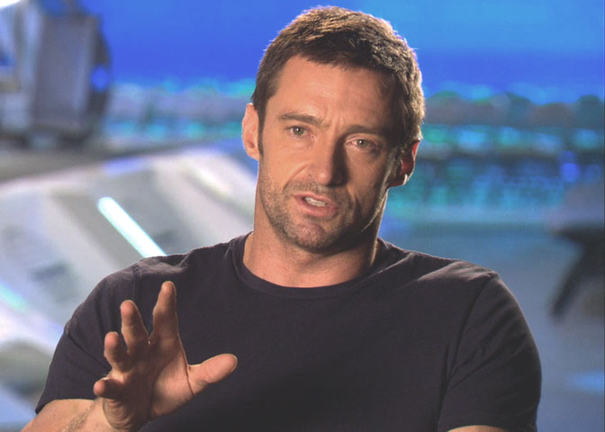 Hugh Jackman on set of REAL STEEL